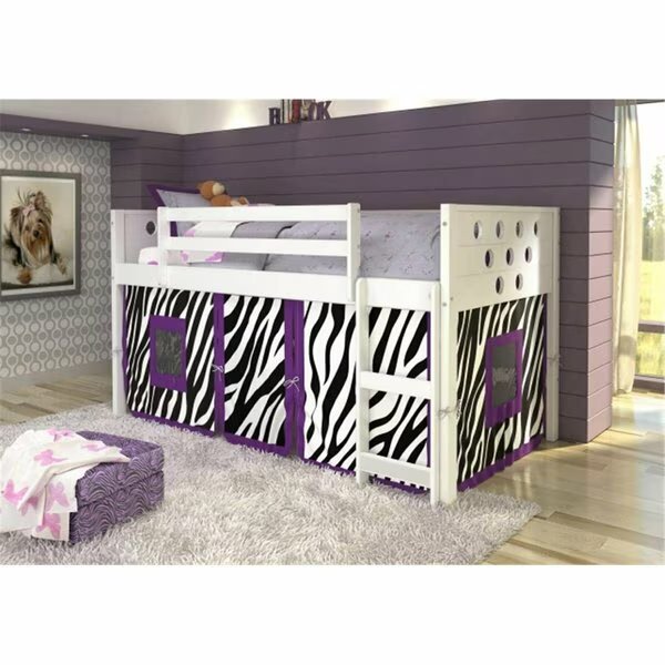 Twin Size Circles Low Zebra Tent Loft in White, Pivot Direct, Mfr#: PD_780ATW_Z